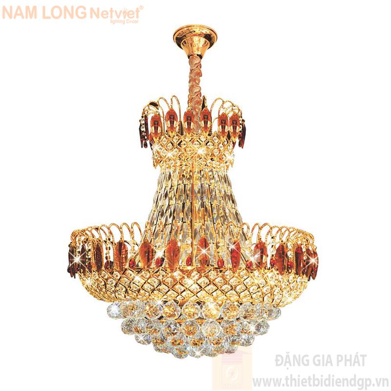 Đèn chùm pha lê cao cấp Ø600*H600+400, E14*10 lamp, 61 crystals, 40 Pcs